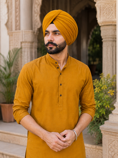 Dark Honey Color Pure Full Voile Turban Fabric  ($6 Per Meter) (Slight variation in color may occur)