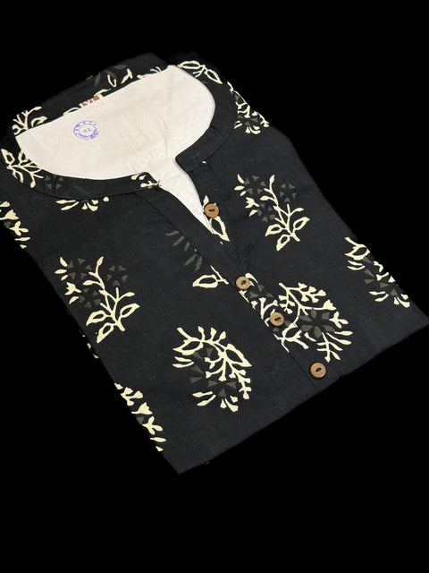 Pure Cotton based Printed short Kurti for girls /Ladies (Size 38 - length 28 inches, Size 42 ,46, 48 length -31 inches)sleeves 17 inch