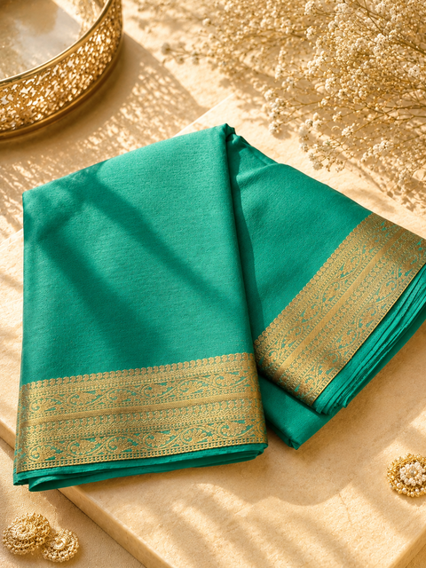 Pure Georgette based zari border work all on borders