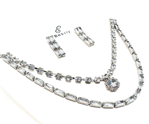 Jerkan stone with Crystals work small size Necklace set