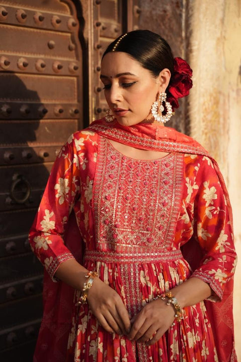 Pure & Soft Rayon Based Designer and Embroidered Flared Kurti With Plazo Pants & Dupatta(video clip attached)