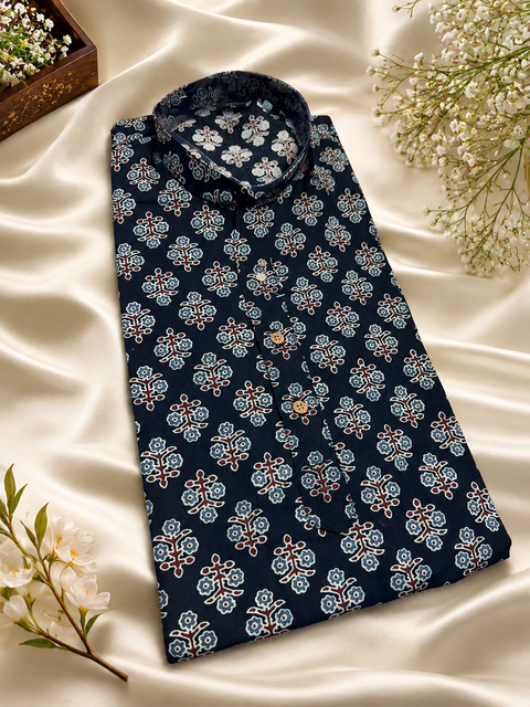 Pure cotton based Men’s Printed kurti (sizes mentioned in inches ,not according to the label on Kurti)size 44 kurti- Length 40 inches and size 46-length 42 inches ) Kurti only. Pants not included.