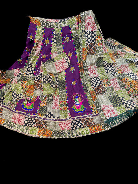 Size 38 and can be altered up to size40 ) Pure Rayon based full bigger flared Chaniya with beautiful blouse and printed Rayon Dupatta