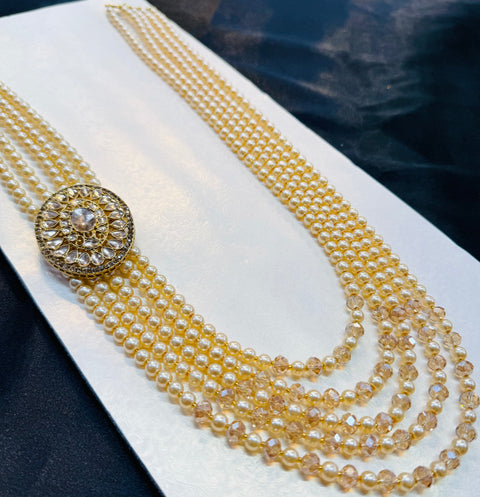 Pearls beautiful mala for groom sherwani