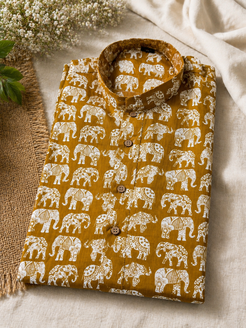 Pure cotton based Men’s Printed kurti (sizes mentioned in inches ,not according to the label on Kurti)size 44 kurti- Length 40 inches and size 46-length 42 inches ) Kurti only. Pants not included.