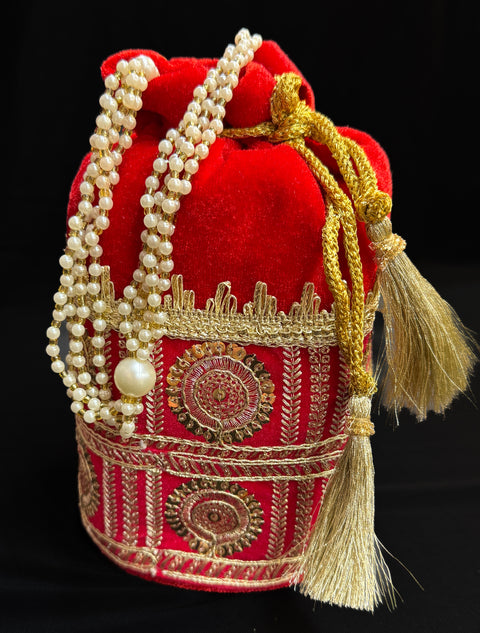 Embroidery with stones  work hand bag /potli bag