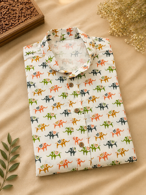 Pure cotton based Men’s Printed kurti (sizes mentioned in inches ,not according to the label on Kurti)size 46 kurti- Length 40 inches and size 48 -length 42 inches ) Kurti only. Pants not included.