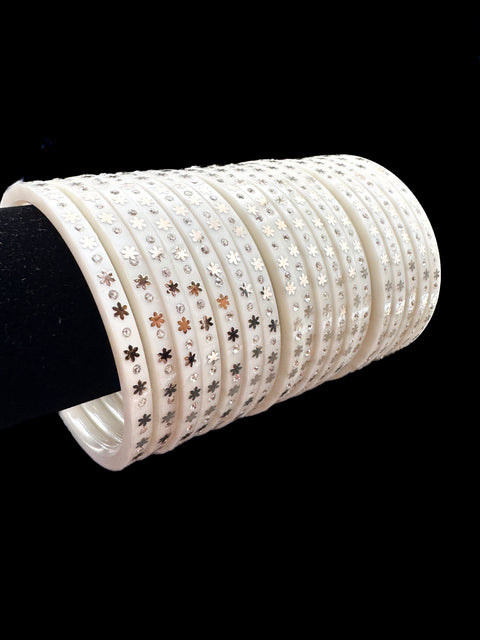 Silver stone Churra Bangles set (4 bangles in set )price per set
