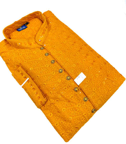 Georgette based Heavy embroidery with sequined work designer Kurta with white Pajama