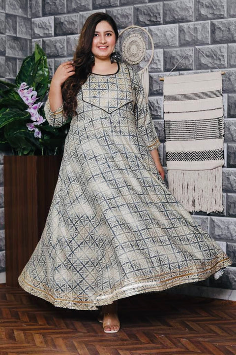 Pure rayon based printed work with mirror design flare Kurti