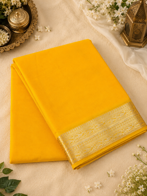 Pure Georgette based zari border work all on borders
