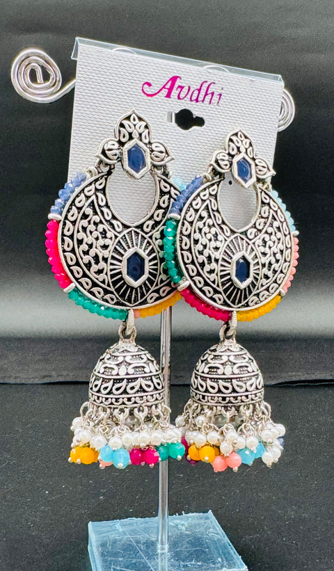 Multicoloured pearls earrings