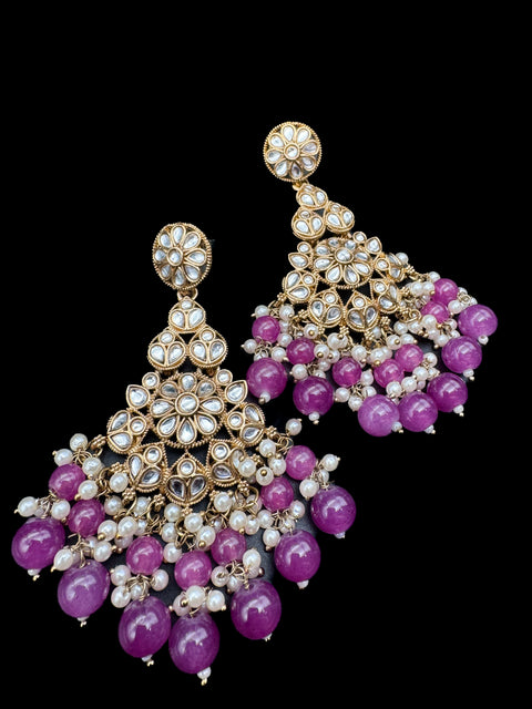 Kundan with beautiful pearls heavy look Earrings with lite weight