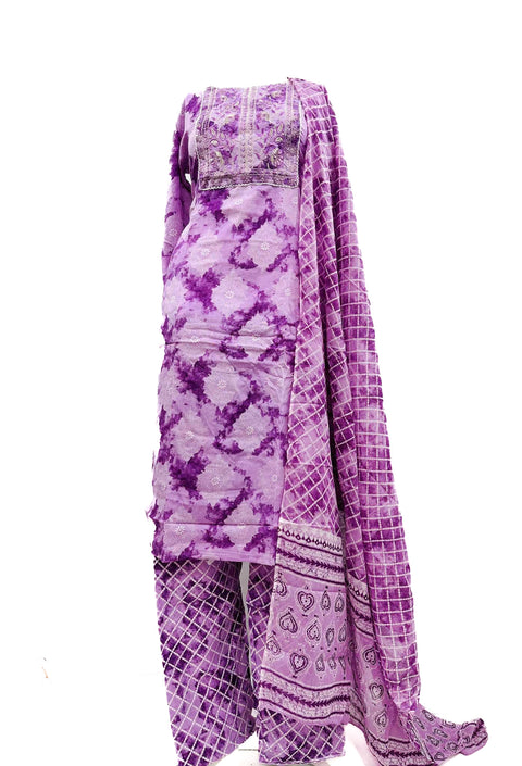 PURE & SOFT COTTON BASED DESIGNER EMBROIDERED & PRINTED WORK KURTI WITH PLAZO PANTS & DUPATTA