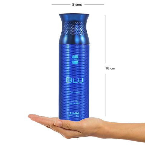 Ajmal Blu Perfume Deodorant 200ml Body Spray Gift For men