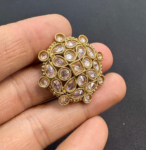 Original polki stone beautiful ring (adjustable)