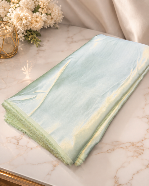 Soft mint colour Satin beautiful soft fabric(Per meter) 112cm width(slight variation in color is possible)