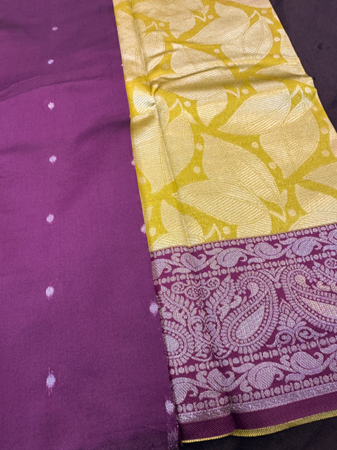 Soft Silk Saree with contrast beautiful pallu and blouse