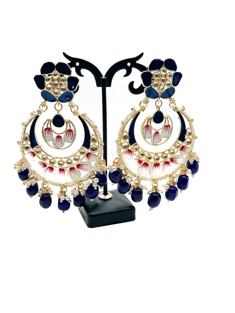 Meenakari with kundan stone studded beautiful Earrings