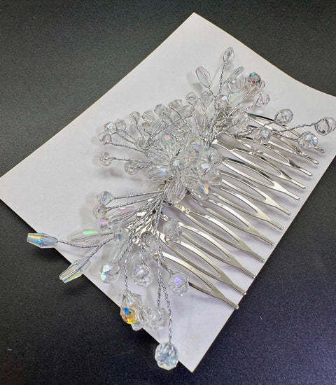 Beautiful crystal & Pearl Work Hair comb(perfect for any hairstyle Curls or hair bun)