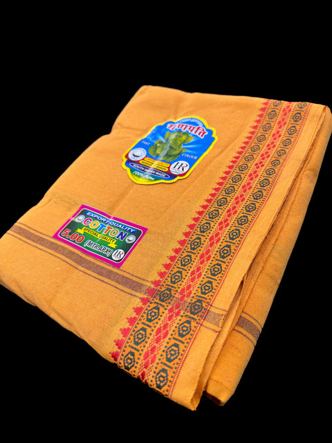 Kesari Colour cotton based apx 5 meter Dhoti