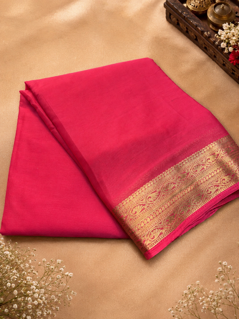Pure Georgette based zari border work all on borders