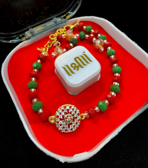 AD design Beautiful Stone Work Rakhi in nice pack
