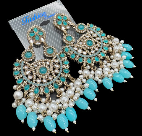 Kundan & pearl work stylish earrings