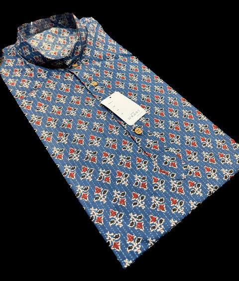Pure cotton based Men’s Printed kurti (sizes mentioned in inches ,not according to the label on Kurti)size 46 kurti- Length 40 inches and size 48 -length 42 inches )