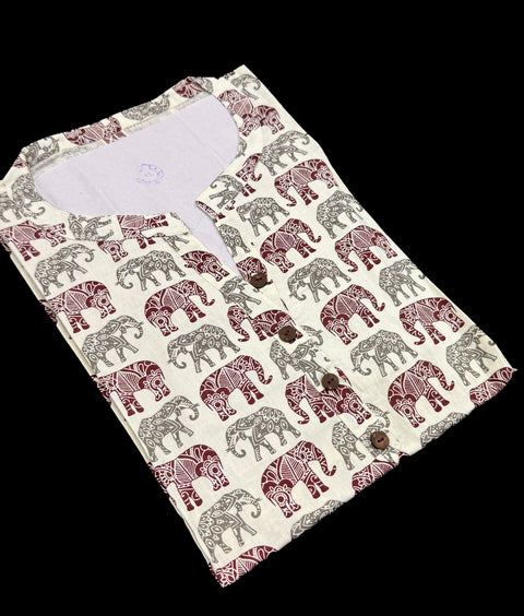 Pure Cotton based Printed short Kurti for girls /Ladies (Size 42 and 46, length -31)