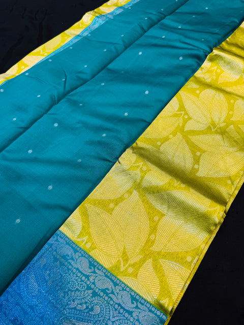 Soft Silk Saree with contrast beautiful pallu and blouse