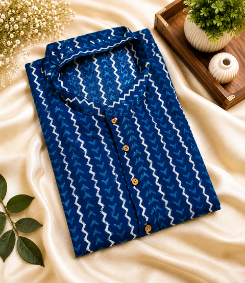Pure cotton based Men’s Printed kurti (sizes mentioned in inches ,not according to the label on Kurti)size 44 kurti- Length 40 inches and size 46-length 42 inches ) Kurti only. Pants not included.