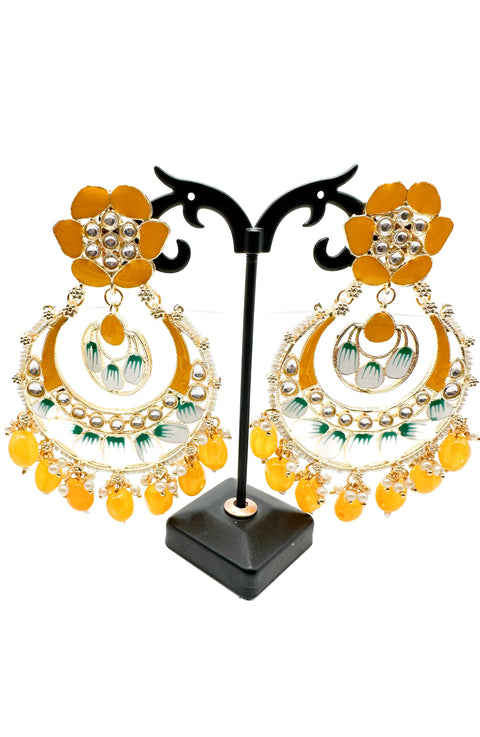 Meenakari with kundan stone studded beautiful Earrings