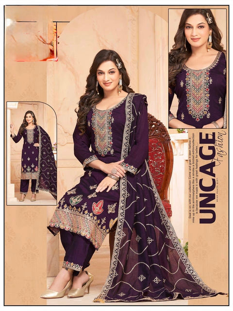 Soft Georgette silk based embroidery with sequined work designer kameez with plazo pants and dupatta with embroidery work
