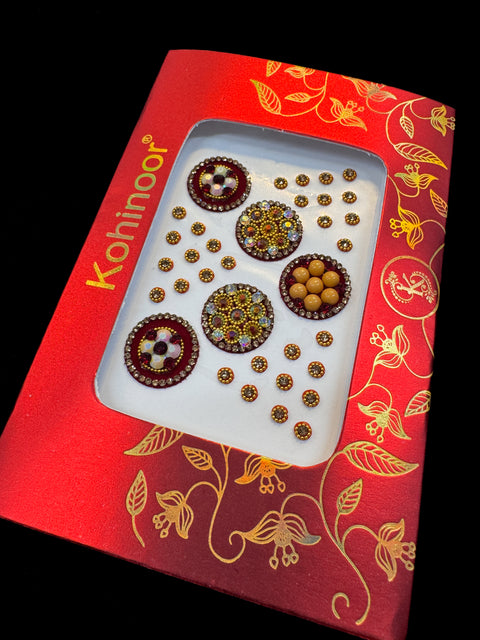 Golden stone Deep Maroon Bindi