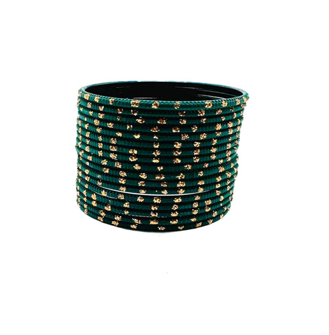 Kai Green color kids plain Metal bangles (2 dozen in one pack)