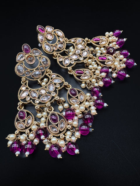 Beautiful Polki & Pearls work bigger earrings (very lite weight)