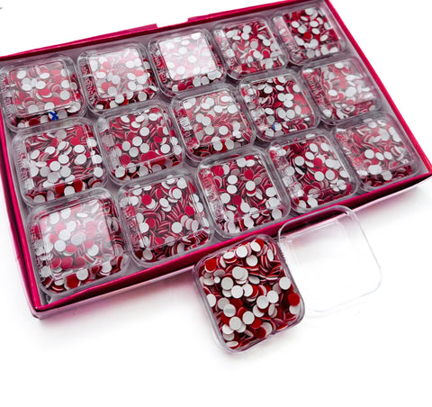 Red color Bindi box (approximately 400+ Bindi in one Box) Peel of white paper and apply