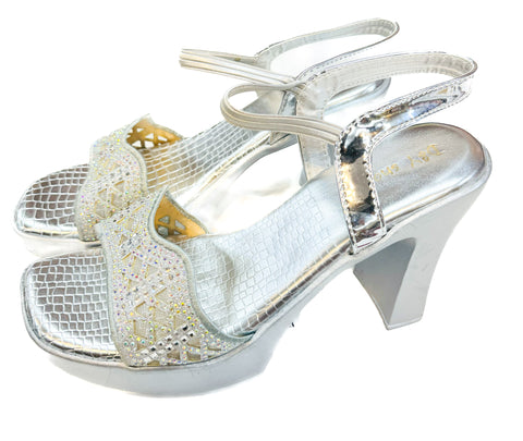 Crystals and Jerkan stone soft cushioned heels