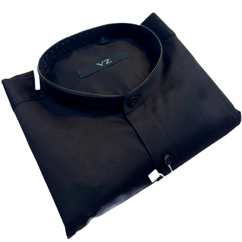 Cotton based beautiful mat look plain Chinese Collar Shirt