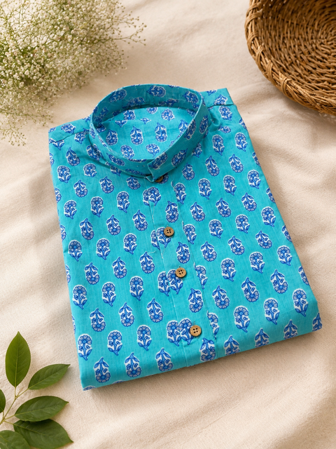 Pure cotton based Men’s Printed kurti (sizes mentioned in inches ,not according to the label on Kurti)size 42 kurti- Length 38inches) size 46 kurti- Length 40 inches and size 48 -length 42 inches )