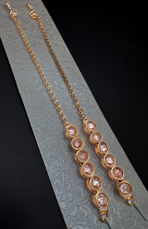 Polki stone beautiful earring support Sahare