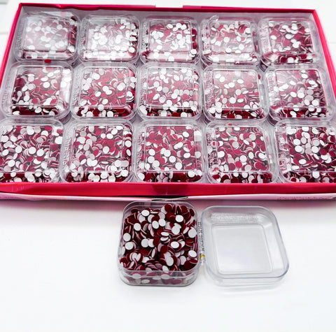 Maroon color Bindi box (approximately 400+ Bindi in one Box) Peel of white paper and apply