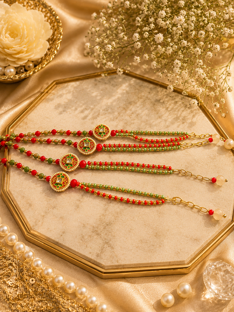 Bhabhi Rakhi Stylish designer  with original kundan detailing, presented in a premium gift box  (price per bracelet)