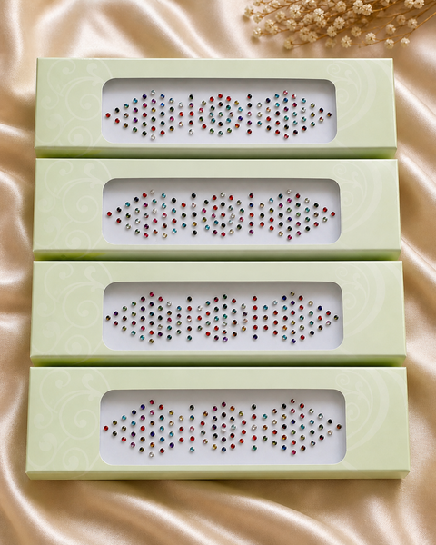 Multicoloured Stone Bindi (price per pack)