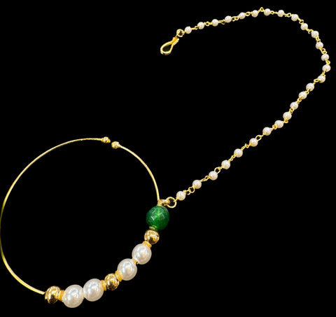 Large size Original Kundan stone Beautiful Bride Nath (non piercing)