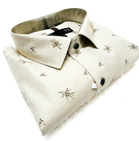 Cotton based beautiful mat look print Shirt