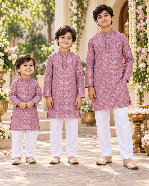 Soft Rayon based embroidery with sequined work kurta, Comes with a white pajama.Slight variation in colour and design is possible.