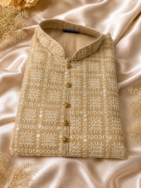 Georgette based Heavy embroidery with sequined work designer Kurta with white Pajama