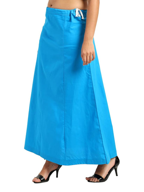 Azure blue colour waist size-44 inch Under skirt or peticott in cotton fabric